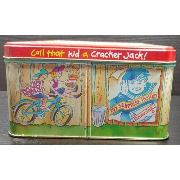Limited Edition Cracker Jack Collectible Tin Canister With Baseball Theme VTG - Picture 2 of 9